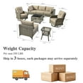 thumbnail image 6 of Ovios 8 Pieces Patio Furniture Outdoor Conversation Set Rattan Wicker Outside Sectional Sofa with Swivel Chairs & Solar Light Table, Beige, 6 of 9
