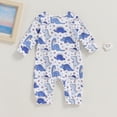 thumbnail image 3 of Okbabeha Baby Halloween Rompers Onesie Dinosaur Pumpkin Print Long Sleeve Zipper Jumpsuit for Newborn Infant Cute Fall Clothes, 3 of 7
