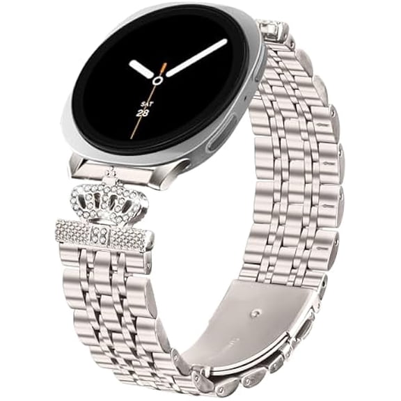 xixishop Fit for Samsung Galaxy Watch 8 40m 44mm Bands Women Men, 20mm Quick Release Stainless Steel Metal Bling Replacement Bands Straps Wristbands for Samsung Galaxy Watch 8 Classic