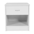thumbnail image 2 of GoDecor Set of 2 Nightstand Bedroom Storage Bedside Table Side End Table with Drawer and Open Shelf White, 2 of 6