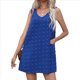 thumbnail image 1 of Vestido Informal de Verano para Mujer, con Lunares, Cuello en V, Sin Mangas y Bolsillos, Azul, Talla M, 1 of 8