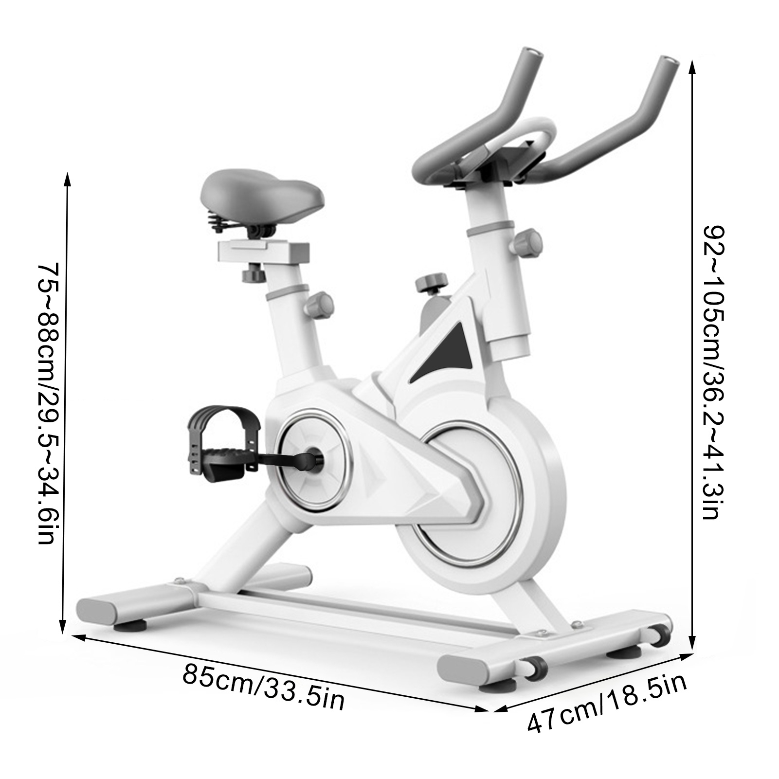 Exercise Bike, Adjustable Magnetic/Brake Pad Resistance Silent Belt Drive, Indoor Cycling Bike for Home Cardio, Fitness Stationary Bike with 330lbs Weight Upgraded Version Seat