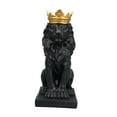 thumbnail image 2 of simhoa Lion with Crown Figurine Tabletop Ornament Handicraft Decorative Desk Collection Black, 2 of 8