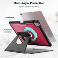 thumbnail image 4 of FJLBDE Case for iPad Air 13 Inch M3 2025 / M2 2024 12.9 inch (3rd/4th Gen), 360 Rotating Stand iPad Protective Case Cover with Auto Wake/Sleep, Red, 4 of 7