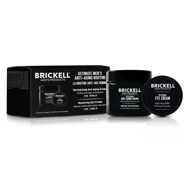 Rutina Anti-Envejecimiento Brickell para Hombre Crema Facial y de Ojos Natural y Orgánica
