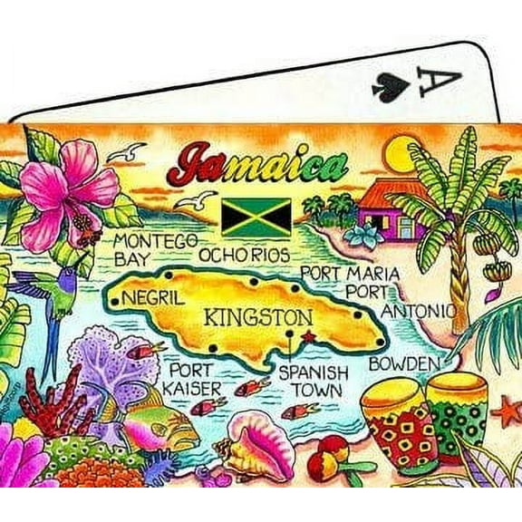 Jamaica Map Collectible Souvenir Playing Cards