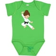 thumbnail image 3 of Inktastic Karate Girl, Cute Girl, Black Belt, Brown Hair Girls Baby Bodysuit, 3 of 5