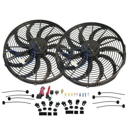 Dual 16 Electric S Blade Heavy Duty Cooling Radiator Fan