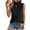 Black, variant on Women's Mock Neck Knit Tank Top, Casual Sleeveless Blouse, Lightweight Summer Shell, Soft Ribbed Trim Vest, Elegant Layering