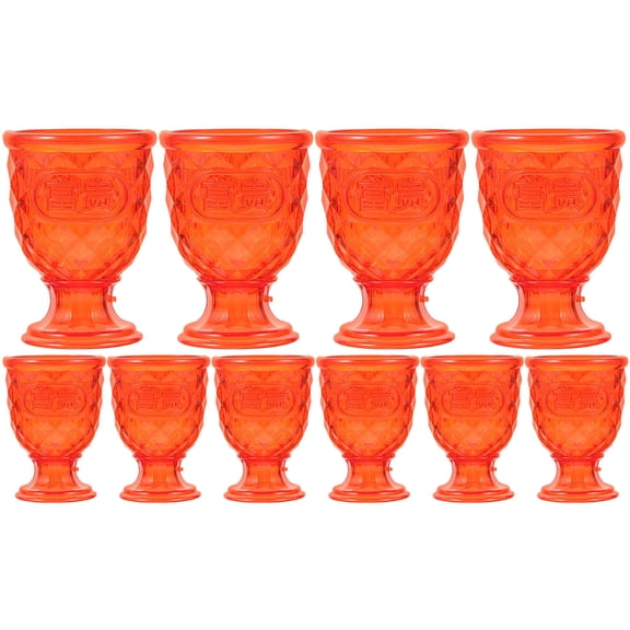 Topbathy Retro Red Wine Goblets Plastic for Home Celebrations Lightweight and Attractive 10Pcs