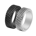 thumbnail image 3 of PAMTIER Men's Stainless Steel 8MM Vintage Punk Cool Dragon Pattern Scales Flake Rotatable Fidget Ring Relieve Anxiety Band Hip Hop Black Size 12, 3 of 5