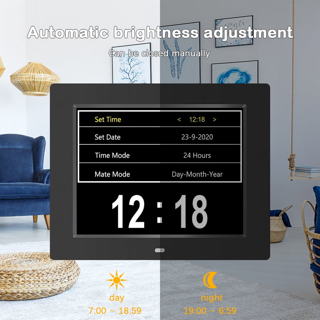 TureClos Large Screen LED Digital Alarm Clock With Calendar Desktop 