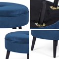 thumbnail image 6 of Homebeez Round Fabric Ottoman Footrest Stool,Step Stool,Sofa Footrest Extra Seating,Blue, 6 of 6