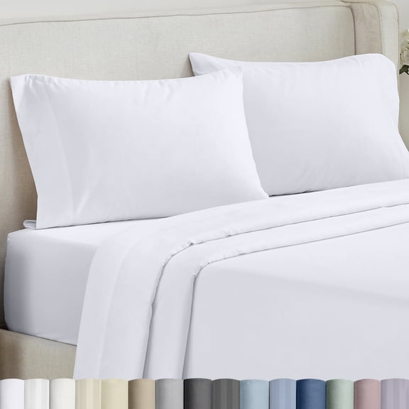 California Design Den 500 Thread Count 100% Cotton Standard Pillow Cases, Soft 2 Pillowcases Queen Size Fits Standard & Queen Pillows, Bright White