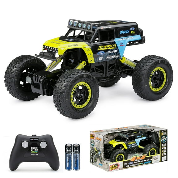 Open Box New Bright (1:15) Ford Bronco Battery Remote Control 4x4 Green Rock Crawler, 61538U Child