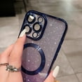 thumbnail image 4 of Compatible with iPhone 14 Pro Max Magnetic Gardient Glitter Case, Plating Bling Cute Case with MagSafe for Women Girls Full Camera Protector Back Cover for iPhone 14 Pro Max 6.7'' Dark Blue, 4 of 14