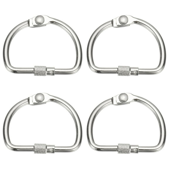 Uxcell Loose Leaf Binder Rings, 1.5 Inch 6 Pcs Metal Book Binding Rings D-Shaped with Nickel Plated for Index Cards, Silver