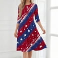 thumbnail image 4 of BOMYJESK 4th Of July Dresses for Women American Flag Floral Maxi Dresses Boho Independence Day Summer Dresses Beach Long Dresses Elegant Classy Party Apparel Deep Red XL, 4 of 7