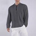 thumbnail image 3 of 2025 Camisa de manga larga con media cremallera para hombre: corte holgado, tejido transpirable, prenda interior deportiva - M-XXXL, 3 of 7