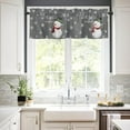thumbnail image 3 of Snowman Kitchen Window Tier Curtains and Valance 3 Pieces Set Winter Snowflake Rod Pocket Window Valances Panel Privacy Cafe Curtains Bedroom Short Window Treatment Merry Christmas Grey Back, 3 of 5