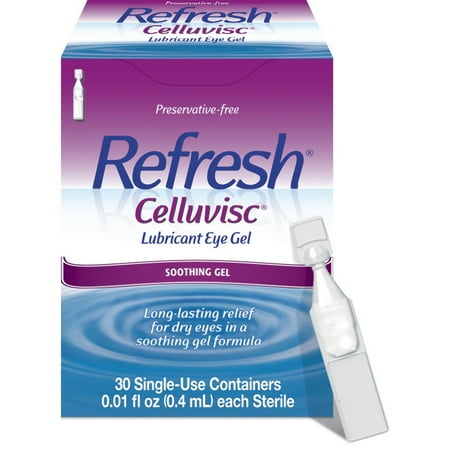 Refresh Celluvisc Lubricant Eye Gel Preservative-Free Artificial Tears, 0.4 ml, 30 Count
