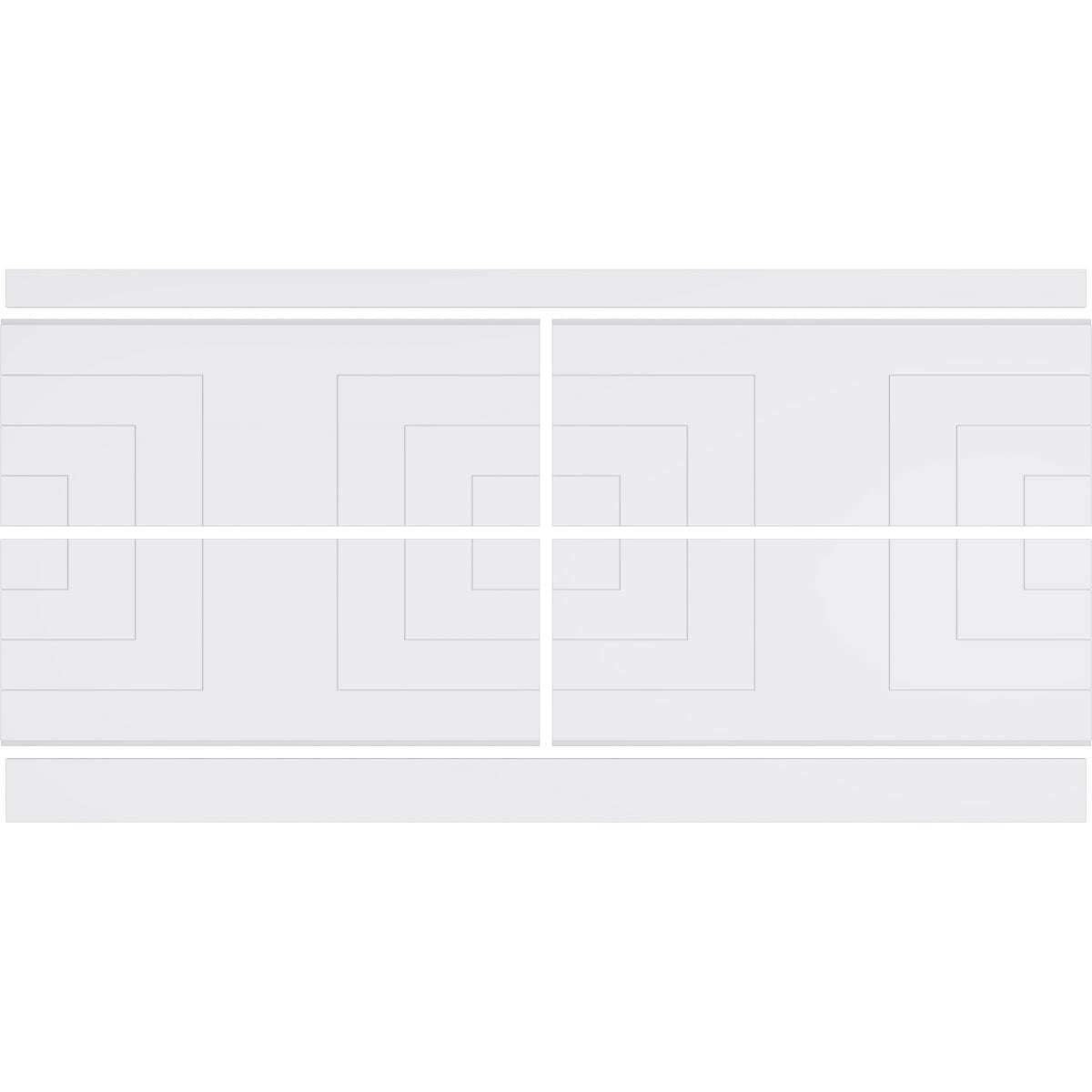 Ekena Millwork 44"H x 94 1/2"W Mid Century Modern PVC Wainscot Paneling Kit