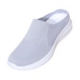 thumbnail image 2 of YYYMEIII Backless Sneakers Women's Spring and Summer New Fly Weaving Hollow Colorblocking Upper Metal Chain Slope Heel Casual Shoes 43 Grey, 2 of 8