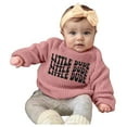 thumbnail image 3 of Gubotare Girl Sweater Boys Sweaters Knit Sweater Kids Crew Neck Pullover Toddler Child Casual Top Size 1T 2T (Pink,1-2 Years), 3 of 6