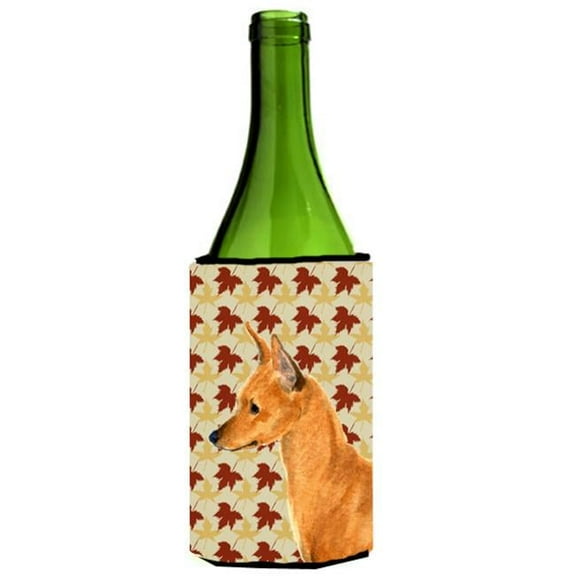 Min Pin Fall Leaves Portrait Wine bottle sleeve Hugger 24 oz.