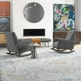 thumbnail image 4 of Walker Pillow Back Fabric Linen Nursery Rocking Chair in Dark Gray (Set of 2), 4 of 7