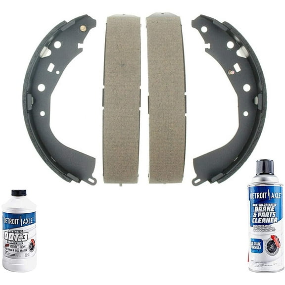 Detroit Axle - Rear Premium Semi-metallic Brake Shoes w/Brake Fluid Kit Replacement for Toyota 4Runner Toyota Tacoma Toyota Tundra (Models w/Rear Drum Brakes)