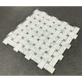 thumbnail image 3 of 10 Sheets of 1" x 2" White Cararra and Gray Dot Basketweave Marble Mosaic Wall & Floor Tile, 3 of 6