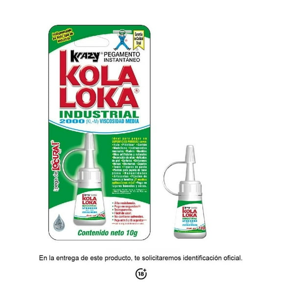 Pegamento Kola Loka Industrial KLI-2000 Viscosidad Media 10 g