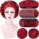 thumbnail image 5 of Set of 2 Satin Night Caps, Silk Night Caps, Satin Night Caps, Night Caps for Women (black + wine red), 5 of 5