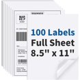thumbnail image 1 of duomi-Full Sheet Labels 8.5” x 11” Shipping Address Labels, Printable White Sticker Paper for Laser & Inkjet Printers Self-Adhesive Label [100 Sheets], 1 of 4