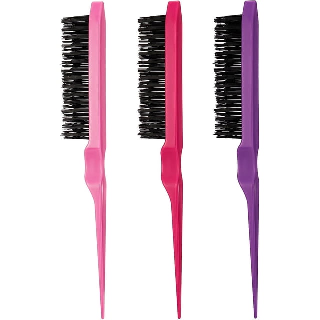 BEMS-3 piezas (rojo + morado + rosa) cepillos para peinar la espalda cepillo para el cabello