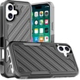 thumbnail image 4 of For Iphone 16 Plus 6.7 Inch Noble Lined Shockproof Dual Layer Hybrid - Blackgrey, 4 of 6