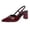 Fashion Shoes - Wine, variant on Block Heels for Women Closed Toe Pointed Front Slingback Pumps Glossy Finish Statement Metallic Eyelet Buckle Trim Chunky Heel Dressy Shoes for Office Business Wear