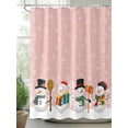 thumbnail image 2 of Christmas Cute Snowman Shower Curtain Set ，Waterproof Fabric Shower Curtains Snowflakes Winter Pink Texture Shower Curtains for Bathroom,Bathroom Decor 36"x78", 2 of 6