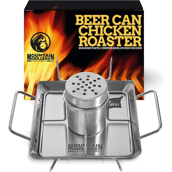 MOUNTAIN GRILLERS Beer Can Chicken Roaster Stand with Stainless Steel Holder