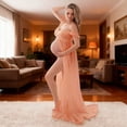 thumbnail image 4 of Misright Pregnancy Photoshoot GownWrinkle Resistant Polyester Elegant Maternity Dress, 4 of 7
