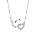 thumbnail image 1 of LUVCLS Collar con colgante de corazón doble, dos regalos de amor gemelos 2 S4Z6 :к, 1 of 1