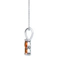 thumbnail image 4 of 0.90 Ct Three-Stone Round Prong-Set Orange Moissanite Pendant in 10K Gold for Women with 18" Silver Cable Chain, 4 of 6