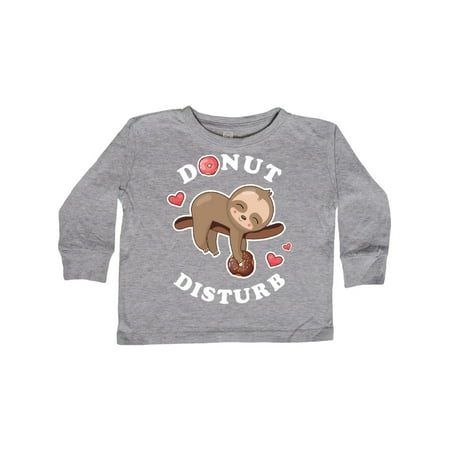 

Inktastic Donut Disturb Sloth Gift Toddler Boy or Toddler Girl Long Sleeve T-Shirt