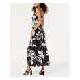 thumbnail image 2 of BAR III Womens Black Floral Spaghetti Strap Maxi Shift Dress Size: 2, 2 of 4