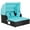 Turquoise, variant on Canddidliike Outdoor Patio Rattan Wicker Daybed Sectional Conversation Lounger Set with Retractable Canopy, Foldable Side Table, Beige Resistant Cushions