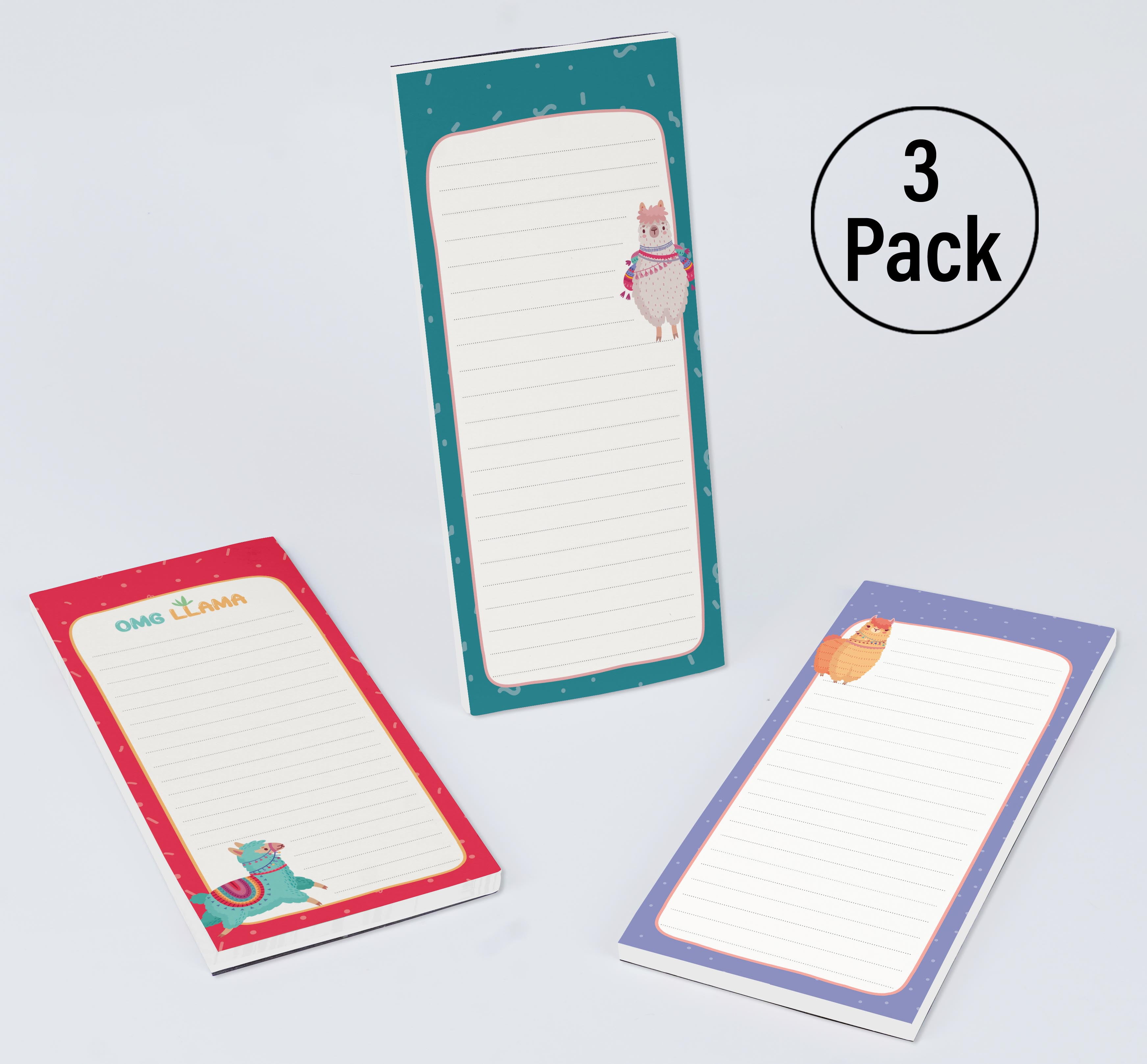 Inkdotpot Pack of 3 Magnetic Fridge To-Do List Notepads- Magnetic Memo Pads For Refrigerator-(50 Sheets Each)-D6
