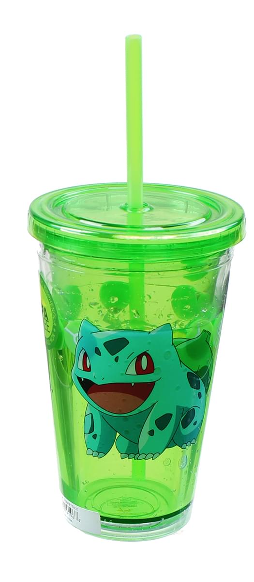 Pokemon Squishmallow Glass Cup + Lid + Straw