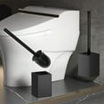 thumbnail image 2 of Escobilla de baño con mango de acero inoxidable | Limpiador de inodoros compacto moderno para baño | Cepillo de cerdas largas | Base antideslizante duradera | Gris Blanco | 13.6 pulgadas | 1 Paquete, 2 of 9