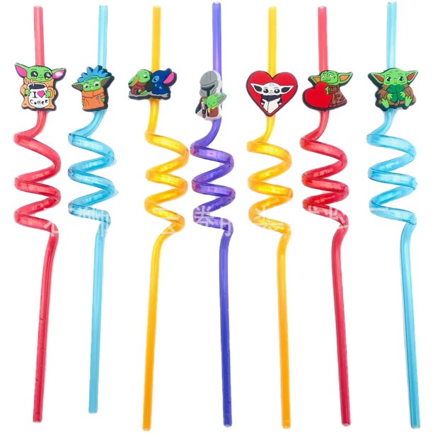 Figuras aleatorias de Anime de Marvel, Spiderman, Thor, pajitas reutilizables, decoración para fiesta de Navidad y Halloween, regalos navideños, suministros para fiestas, 6 uds.